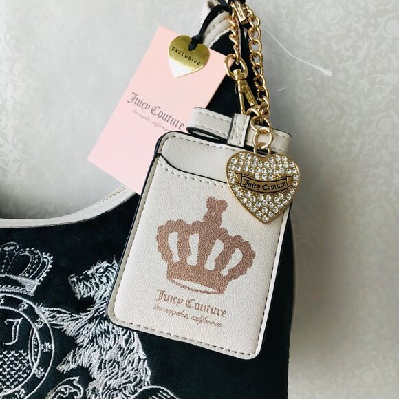 Juicy Couture Classic Scottie Dogs Hobo Liquorice Bag Black white NWT - Picture 9 of 11